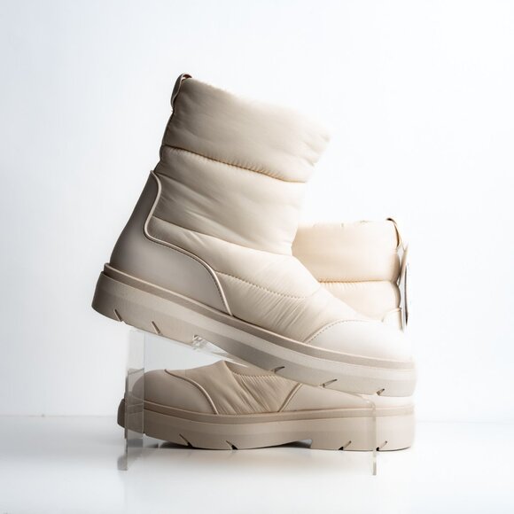 Zara Mens Quilted Boots Ski Snow Off White EU 43 US 10 Track Sole 2033/320 NWT - Picture 11 of 11